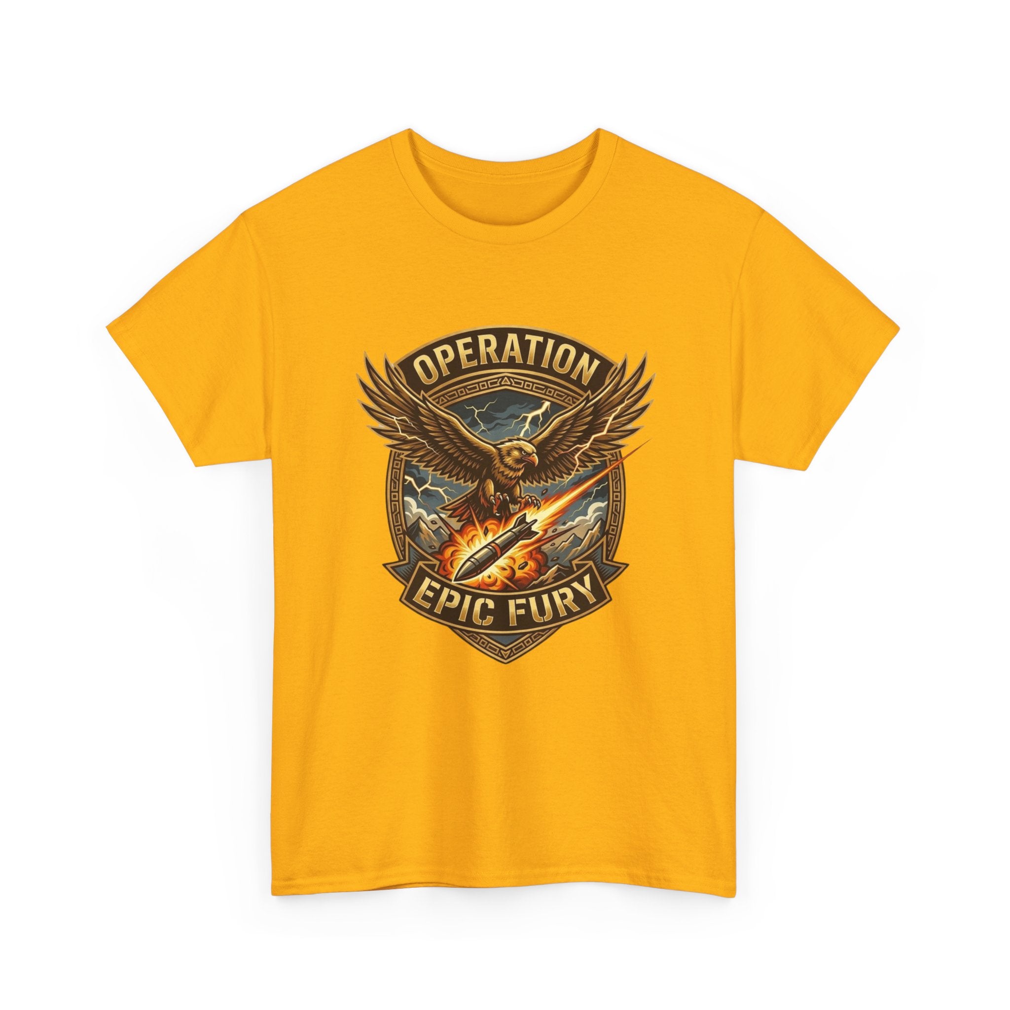 Operation Epic Fury T-Shirt — Vintage Eagle Military Patch Graphic Tee