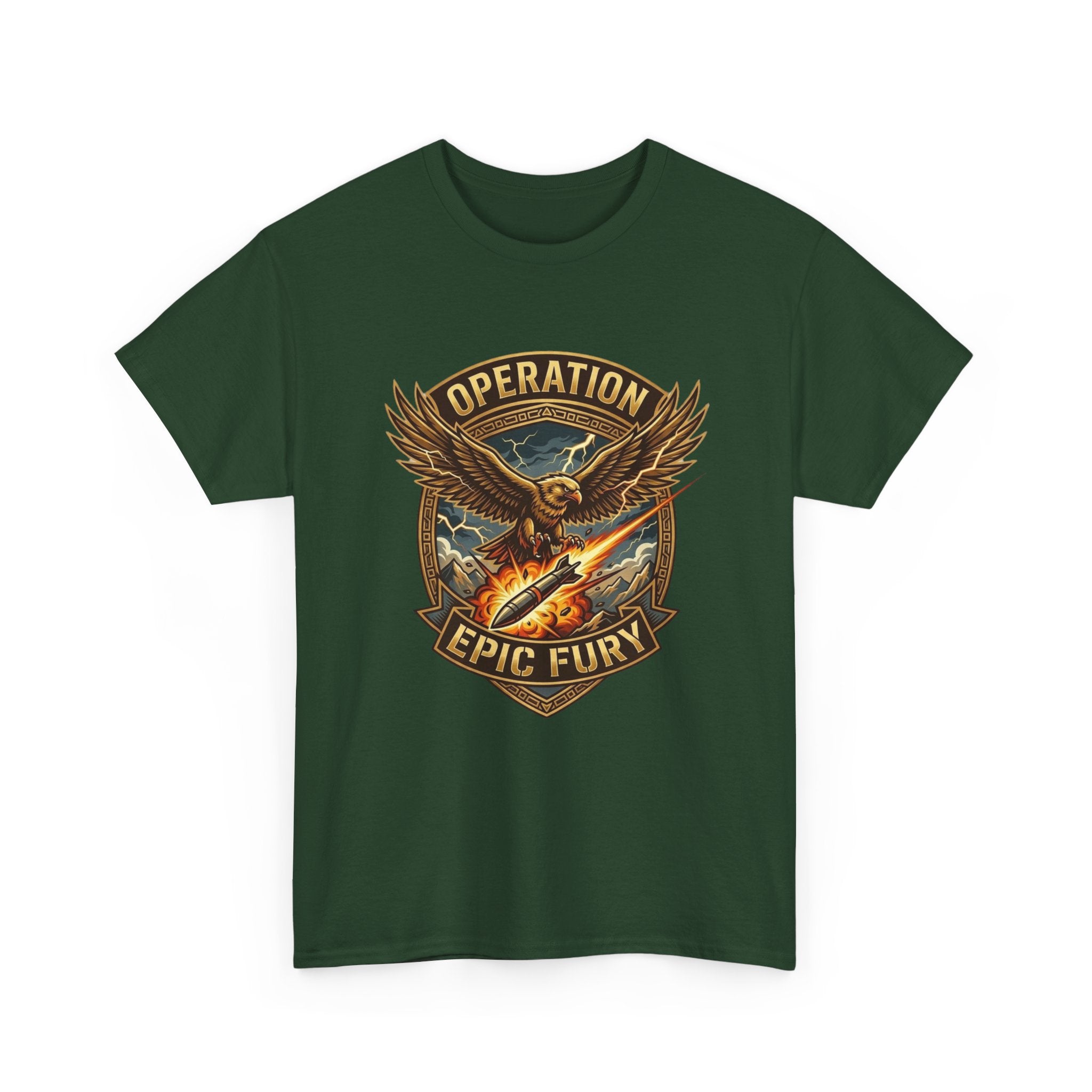 Operation Epic Fury T-Shirt — Vintage Eagle Military Patch Graphic Tee