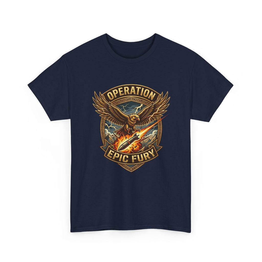 Operation Epic Fury T-Shirt — Vintage Eagle Military Patch Graphic Tee