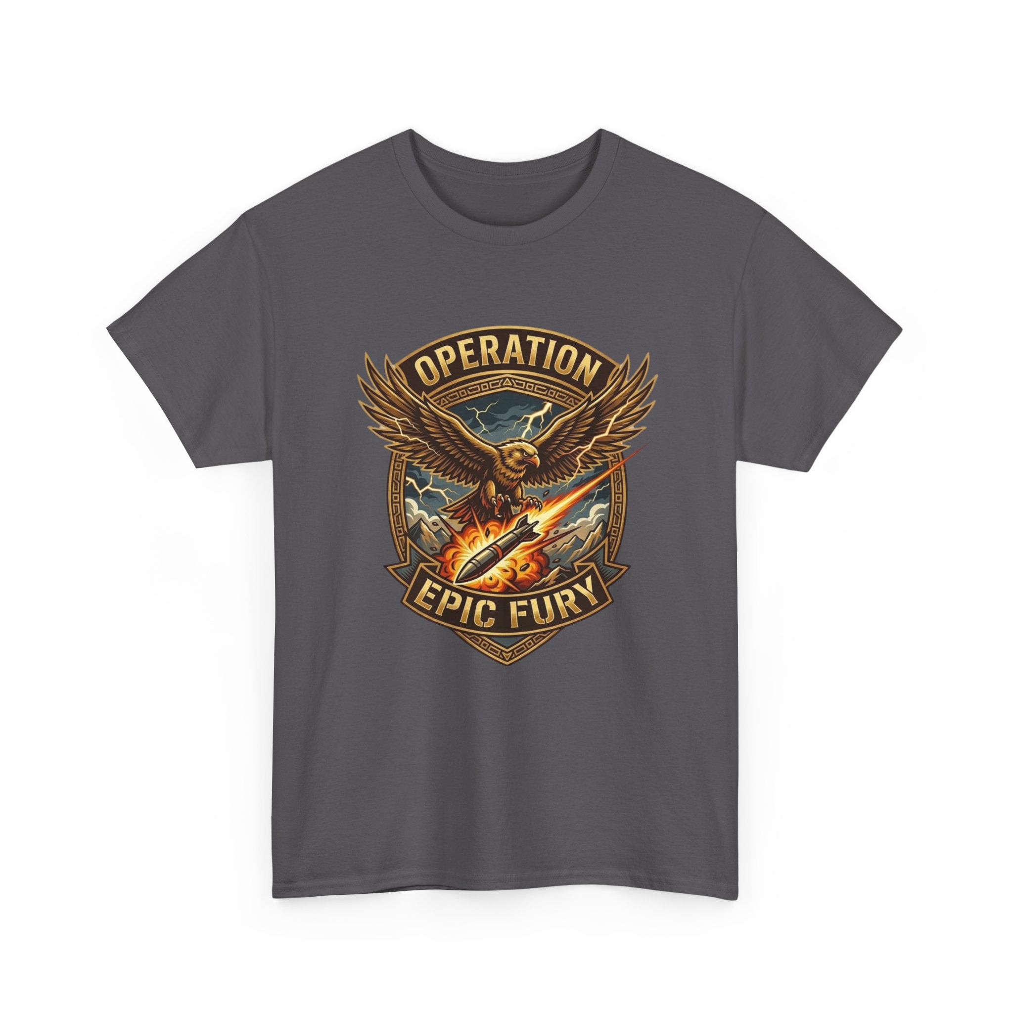Operation Epic Fury T-Shirt — Vintage Eagle Military Patch Graphic Tee