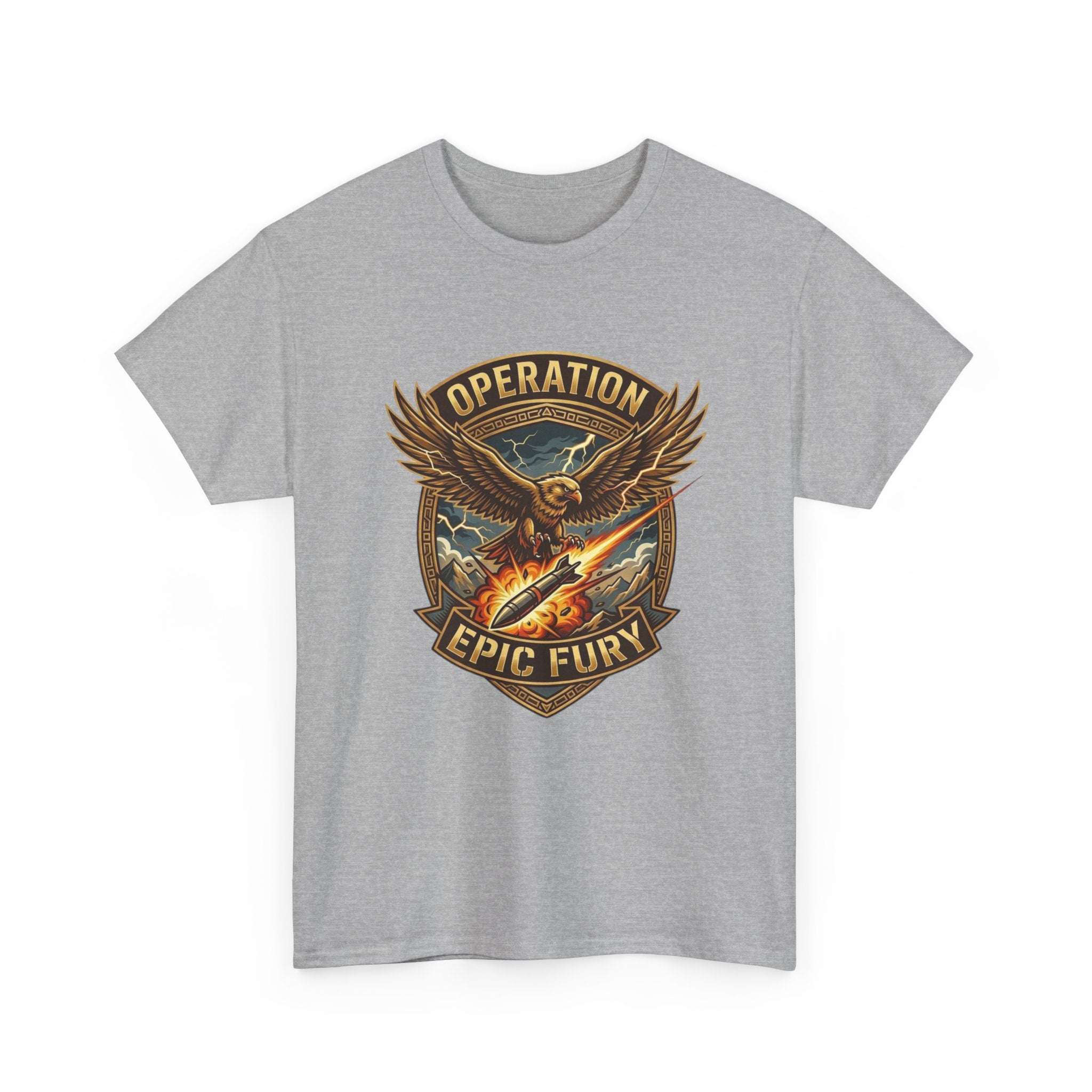 Operation Epic Fury T-Shirt — Vintage Eagle Military Patch Graphic Tee