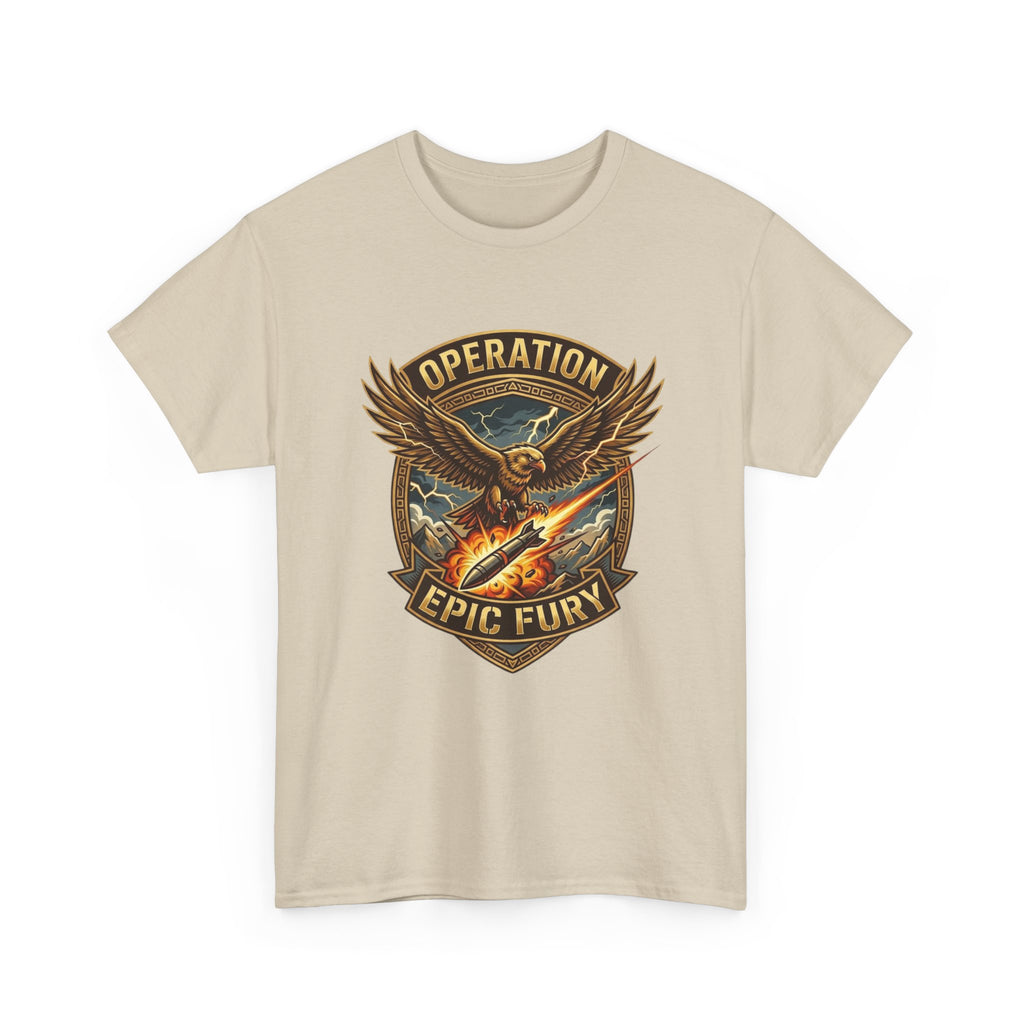 Operation Epic Fury T-Shirt — Vintage Eagle Military Patch Graphic Tee
