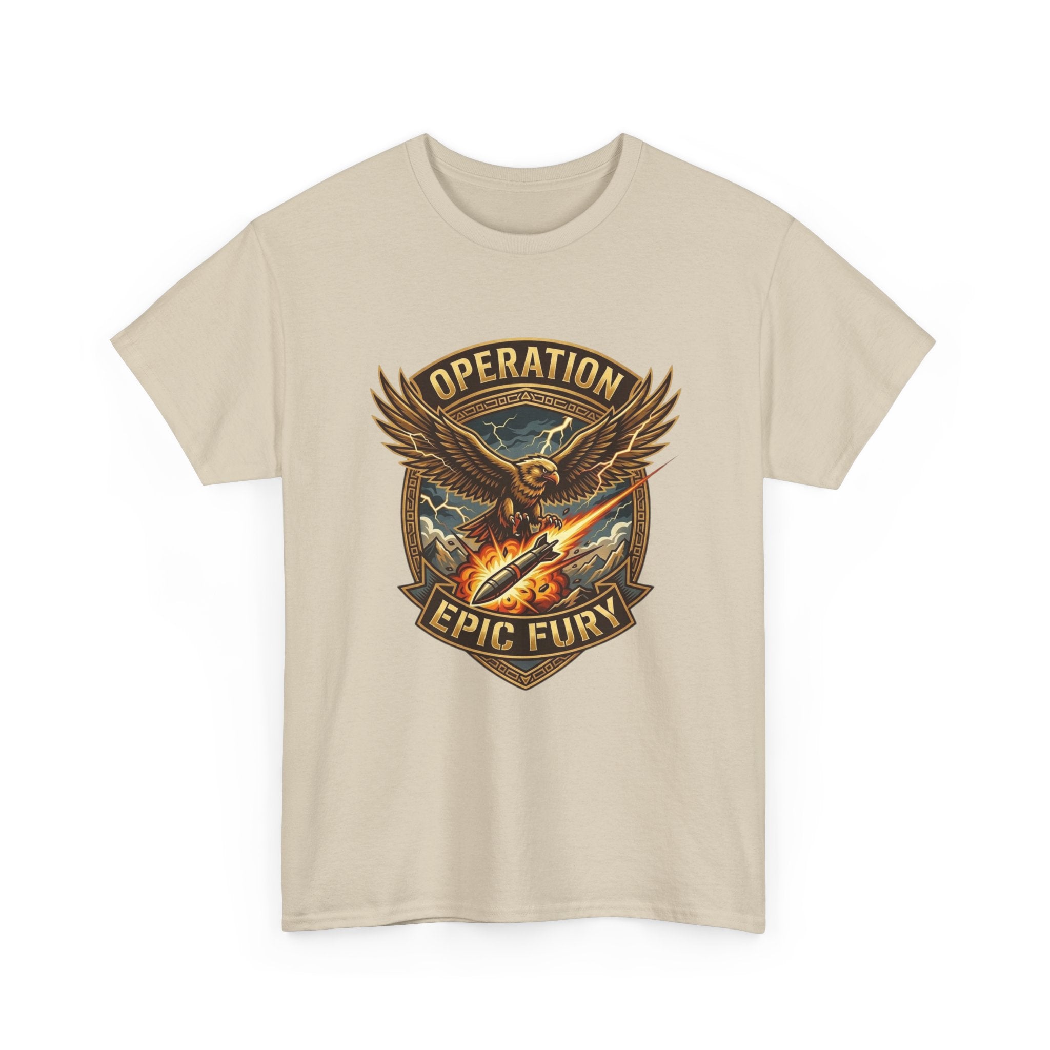 Operation Epic Fury T-Shirt — Vintage Eagle Military Patch Graphic Tee