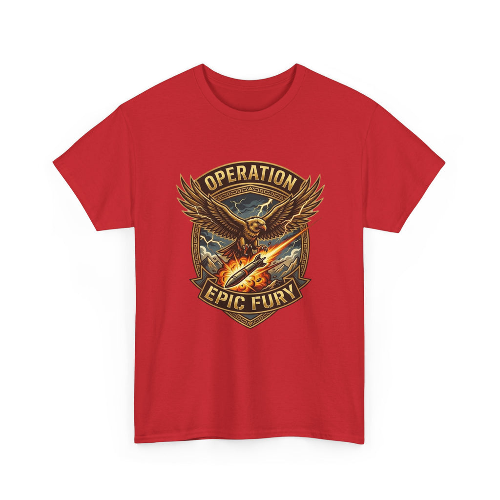 Operation Epic Fury T-Shirt — Vintage Eagle Military Patch Graphic Tee