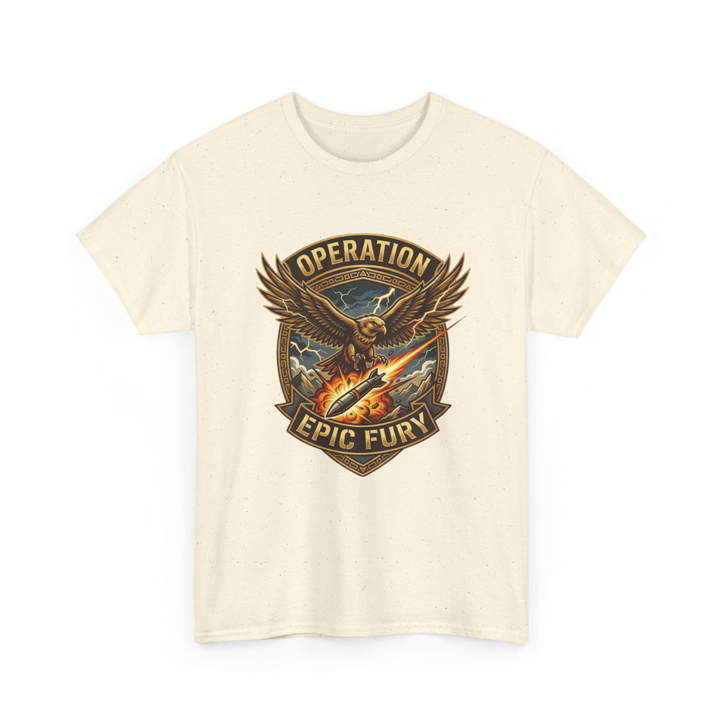 Operation Epic Fury T-Shirt — Vintage Eagle Military Patch Graphic Tee