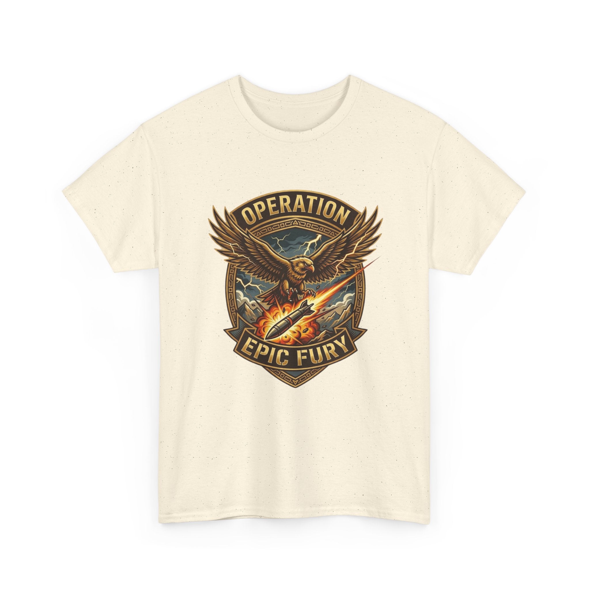 Operation Epic Fury T-Shirt — Vintage Eagle Military Patch Graphic Tee