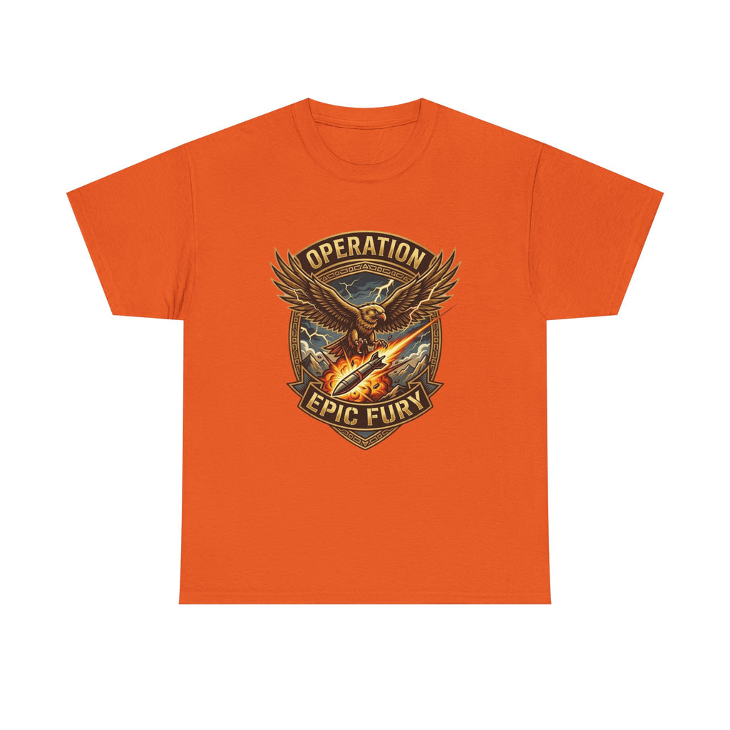 Operation Epic Fury T-Shirt — Vintage Eagle Military Patch Graphic Tee