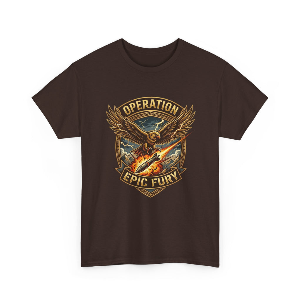 Operation Epic Fury T-Shirt — Vintage Eagle Military Patch Graphic Tee