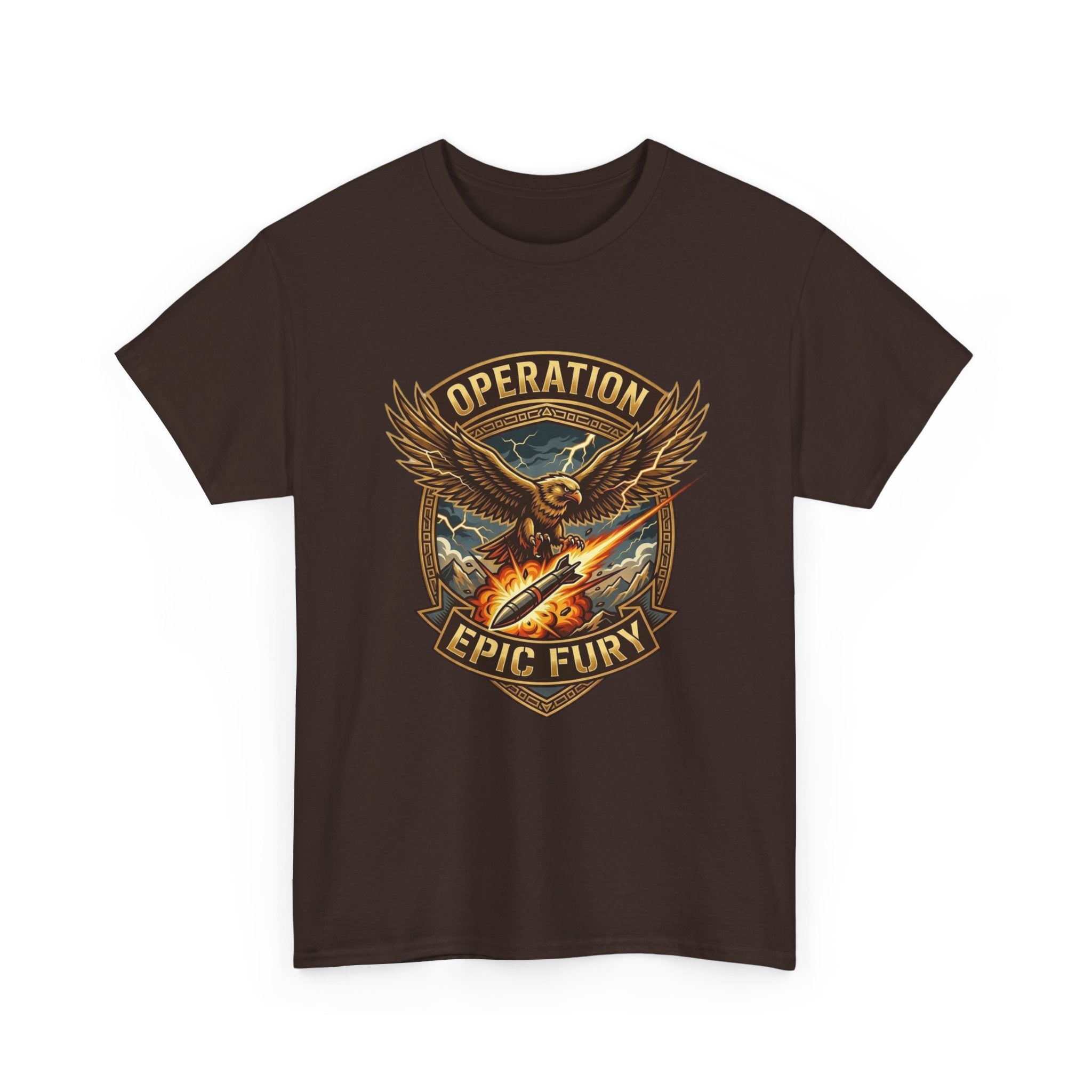 Operation Epic Fury T-Shirt — Vintage Eagle Military Patch Graphic Tee