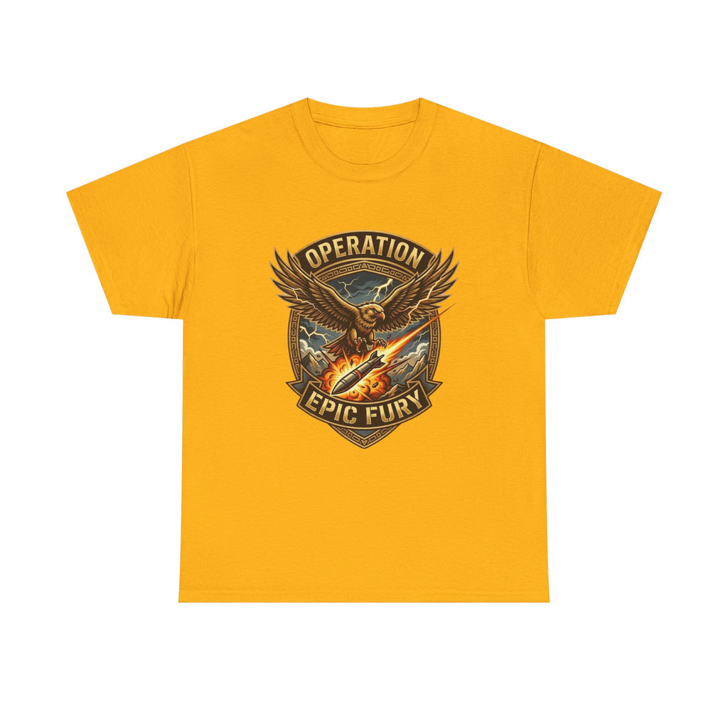 Operation Epic Fury T-Shirt — Vintage Eagle Military Patch Graphic Tee