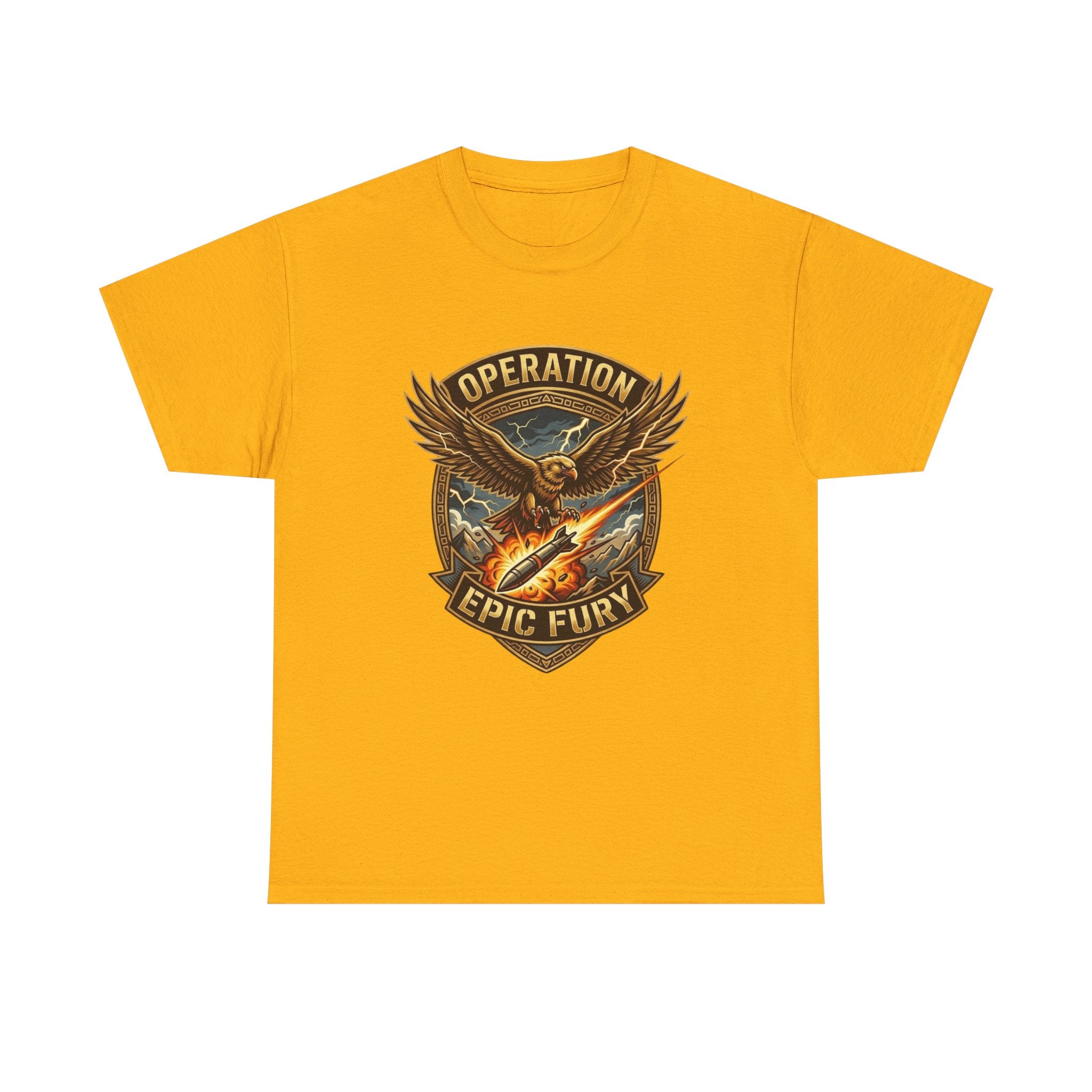 Operation Epic Fury T-Shirt — Vintage Eagle Military Patch Graphic Tee