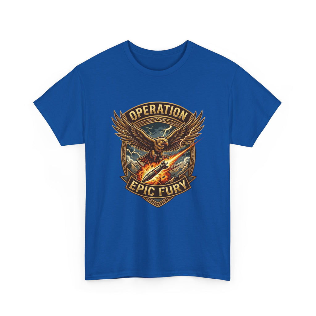 Operation Epic Fury T-Shirt — Vintage Eagle Military Patch Graphic Tee