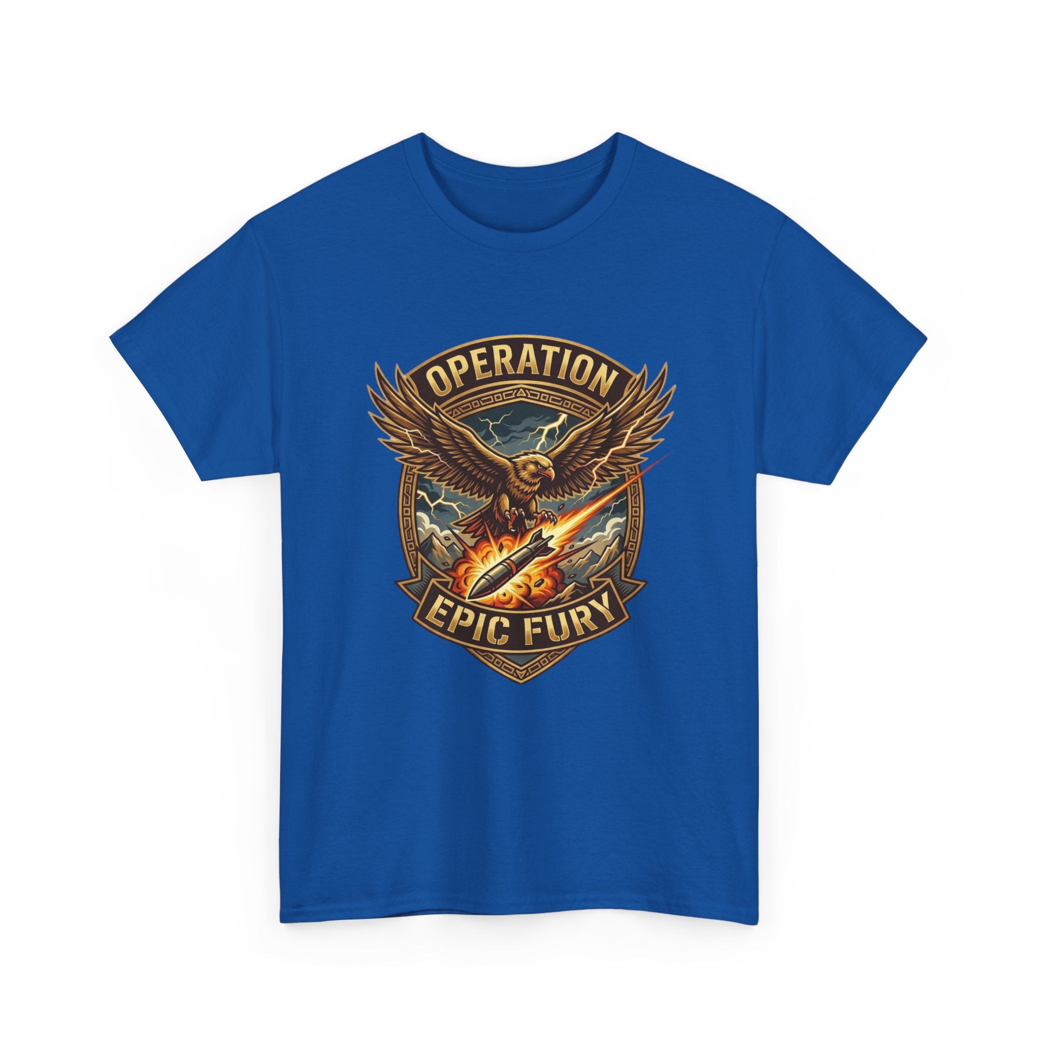 Operation Epic Fury T-Shirt — Vintage Eagle Military Patch Graphic Tee