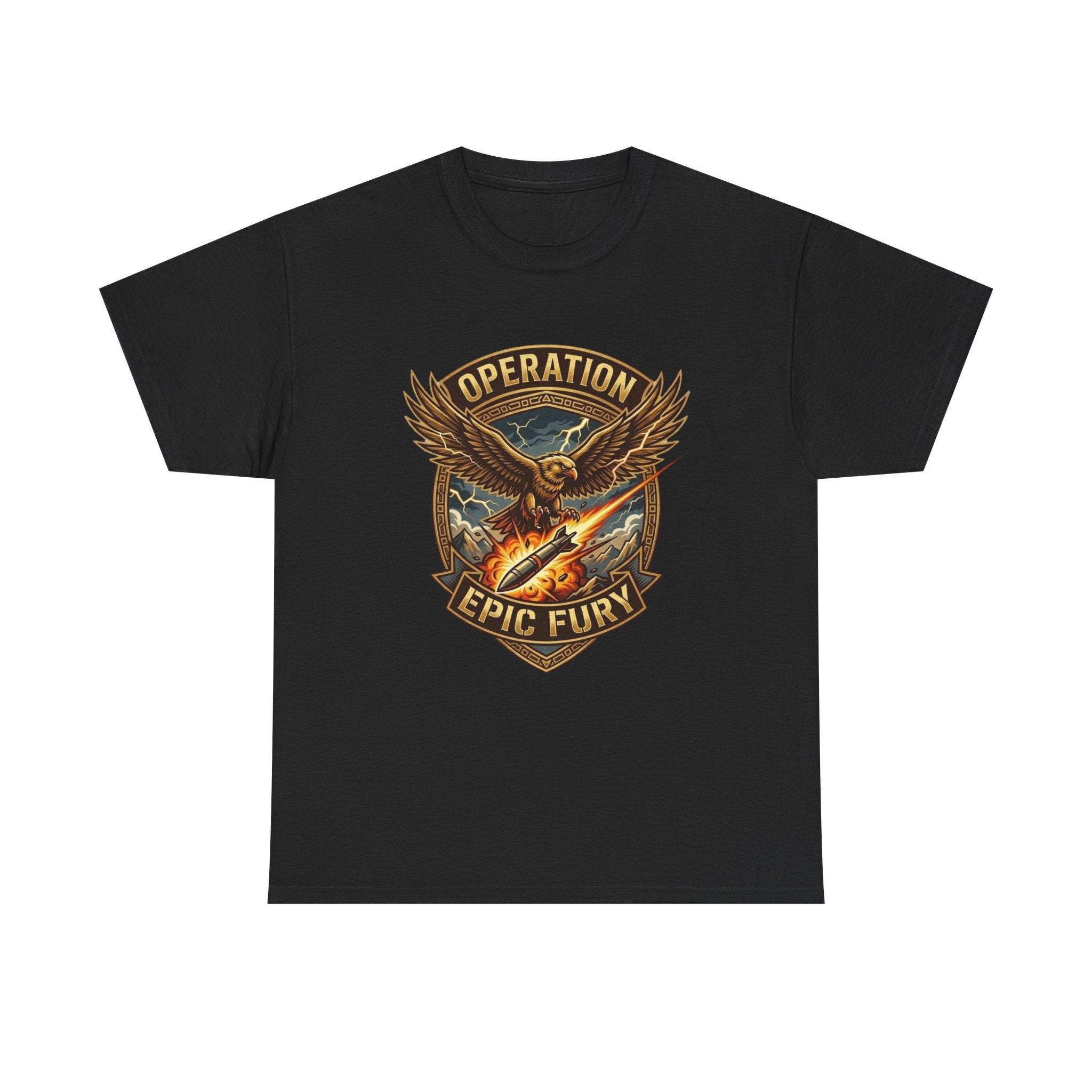 Operation Epic Fury T-Shirt — Vintage Eagle Military Patch Graphic Tee