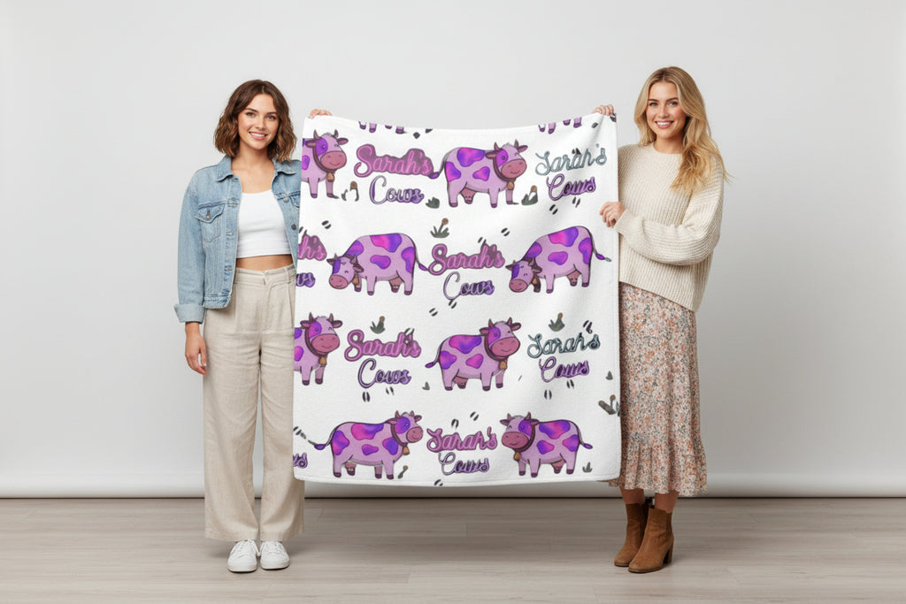 Sarah's cows Throw Blanket