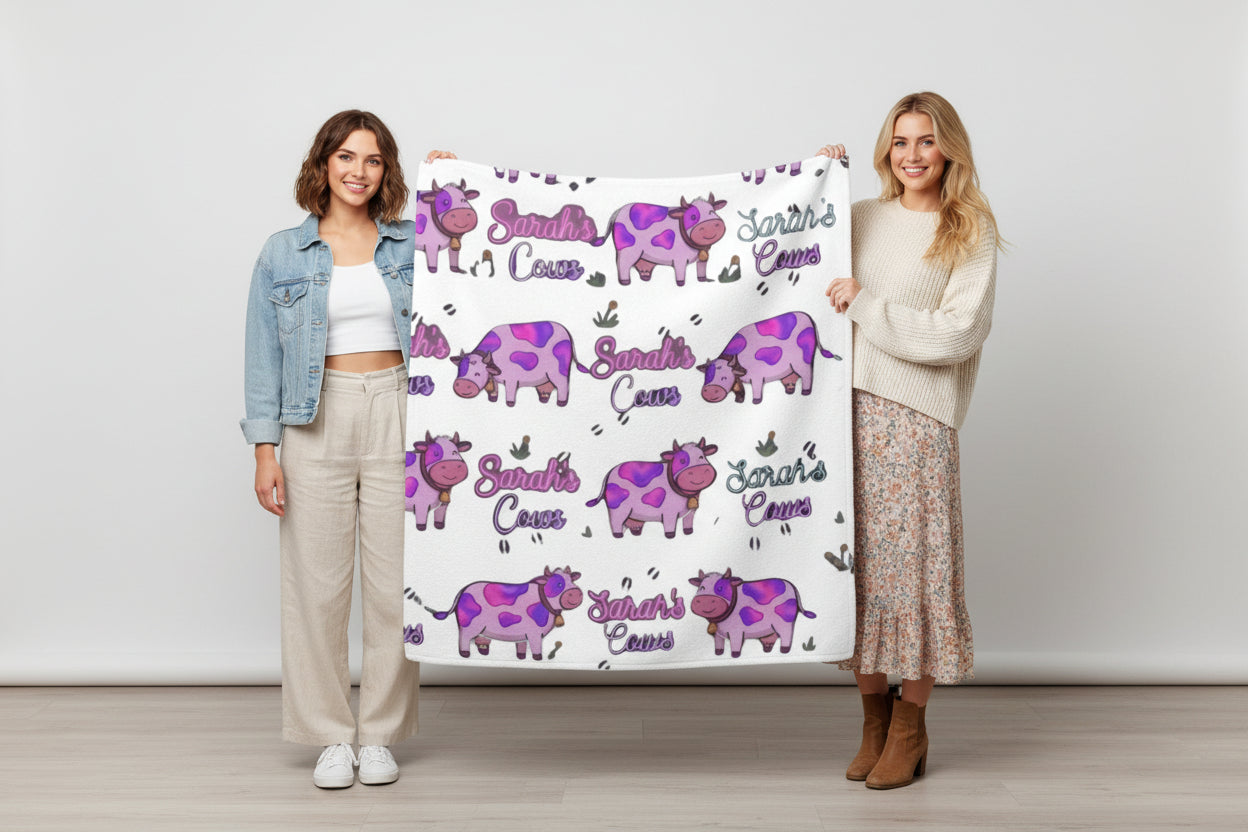 Sarah's cows Throw Blanket