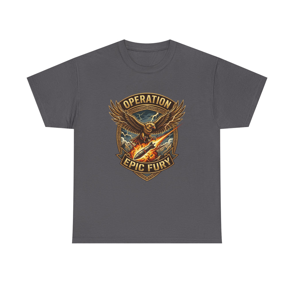 Operation Epic Fury T-Shirt — Vintage Eagle Military Patch Graphic Tee
