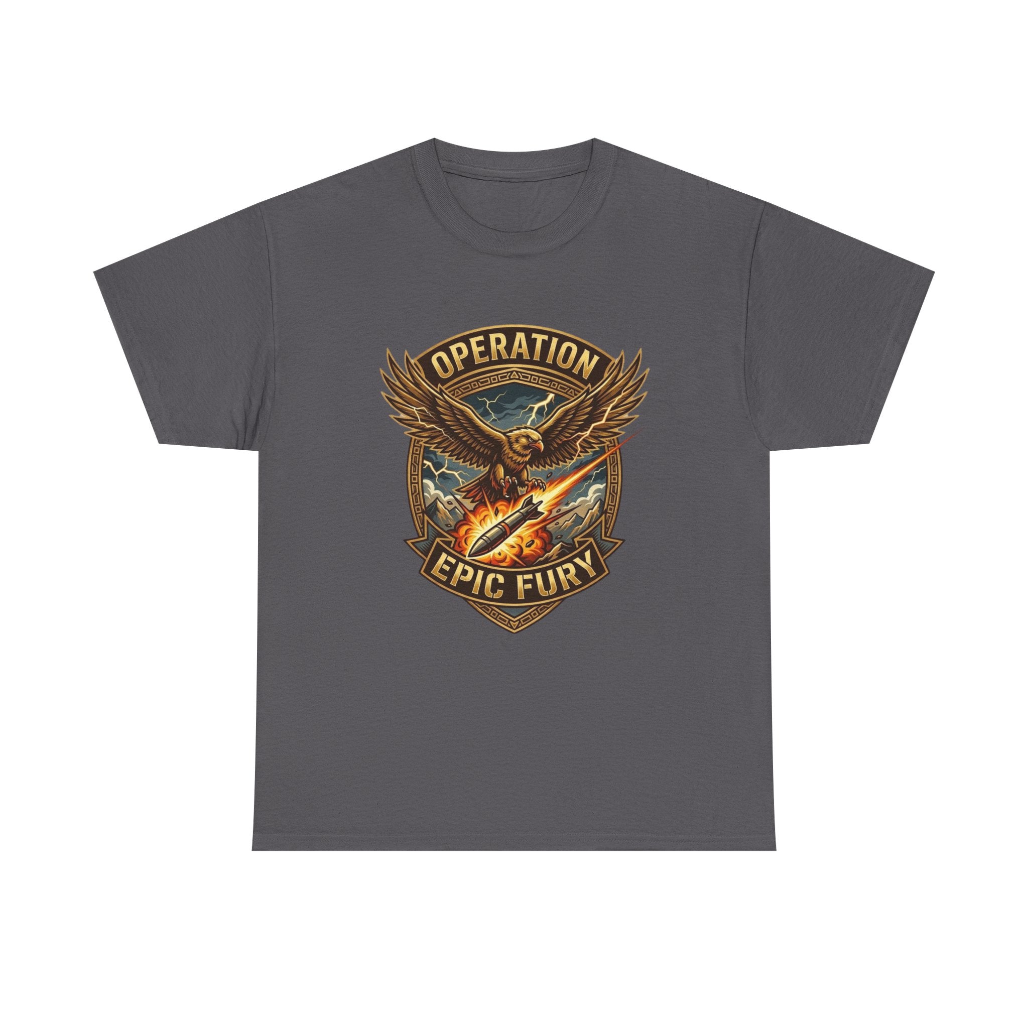 Operation Epic Fury T-Shirt — Vintage Eagle Military Patch Graphic Tee
