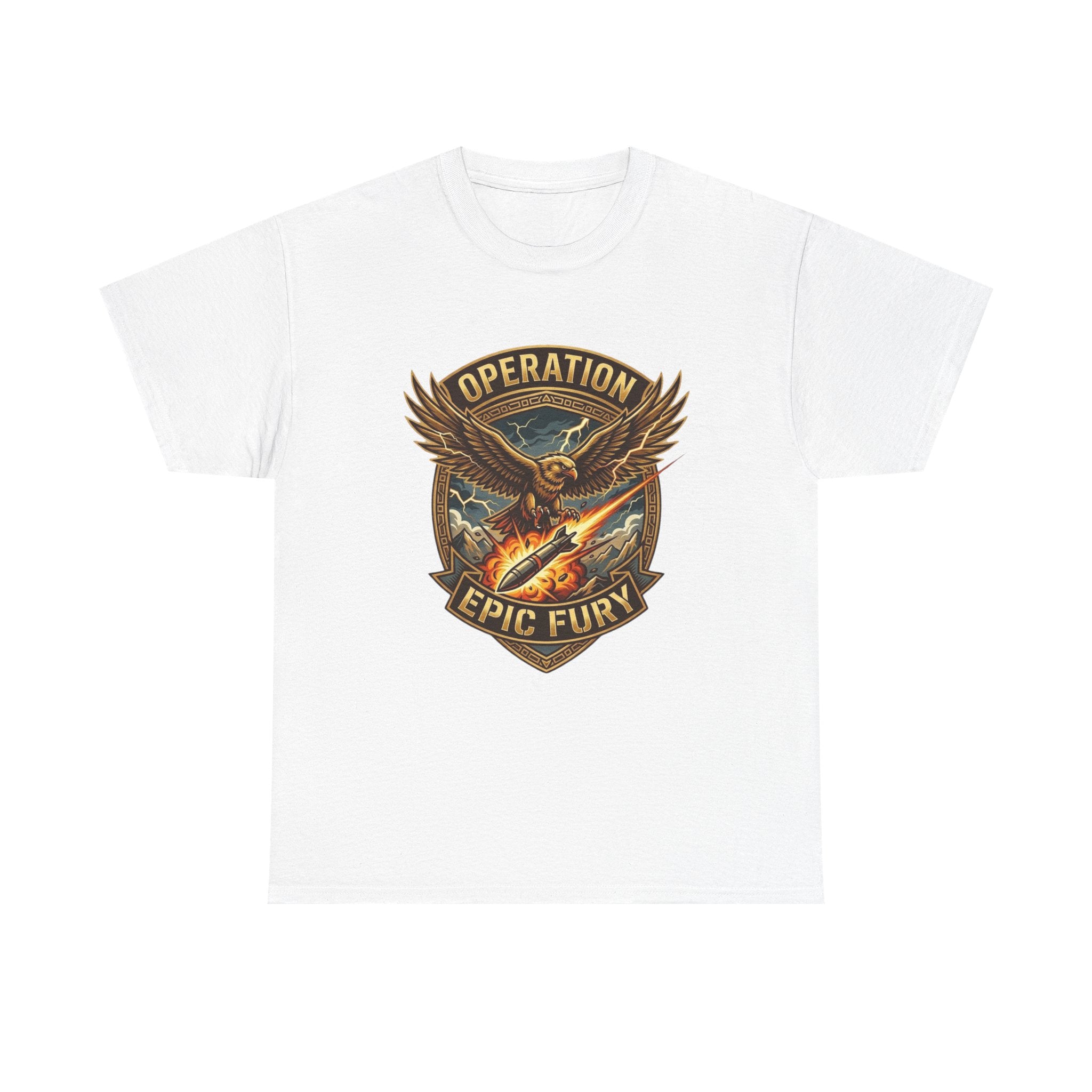 Operation Epic Fury T-Shirt — Vintage Eagle Military Patch Graphic Tee