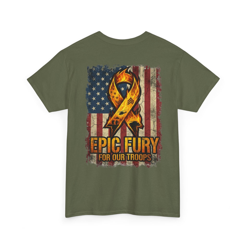 Troops support epic fury Unisex Heavy Cotton Tee