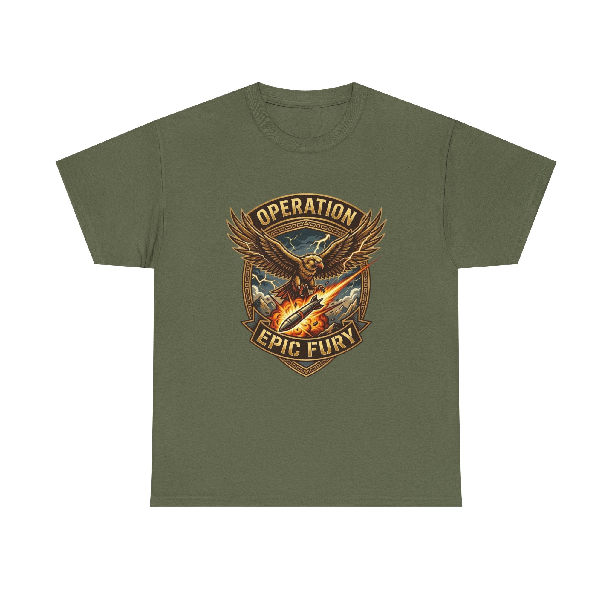 Operation Epic Fury T-Shirt — Vintage Eagle Military Patch Graphic Tee