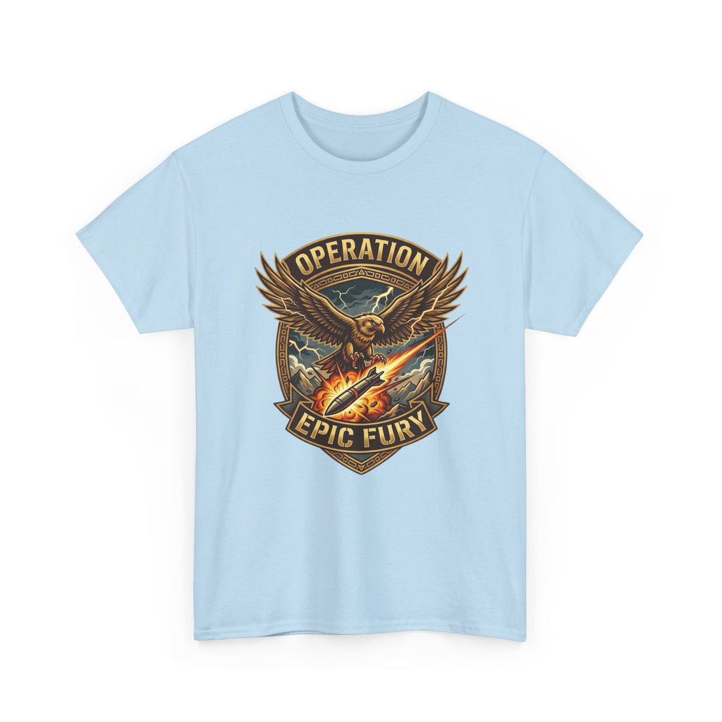 Operation Epic Fury T-Shirt — Vintage Eagle Military Patch Graphic Tee