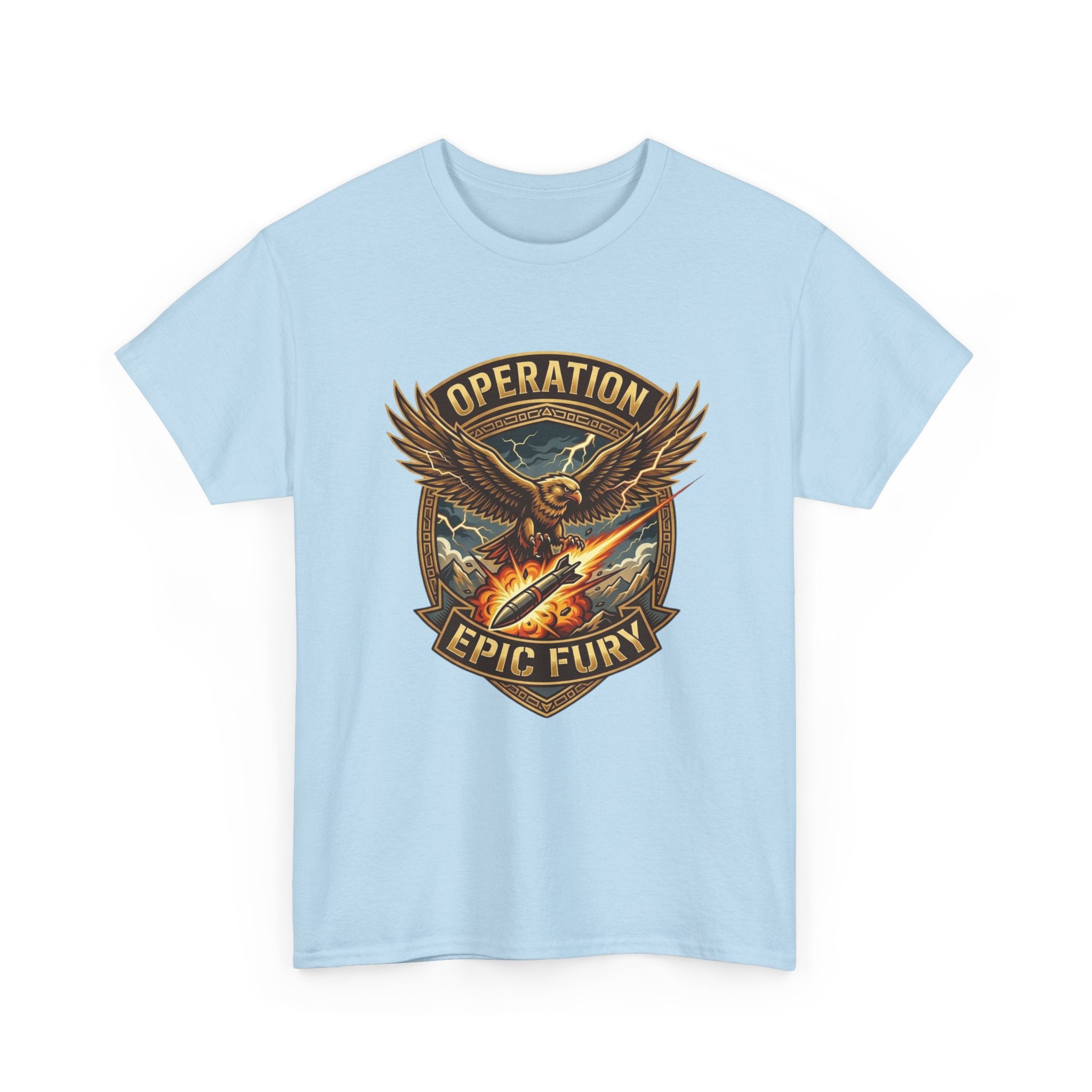Operation Epic Fury T-Shirt — Vintage Eagle Military Patch Graphic Tee