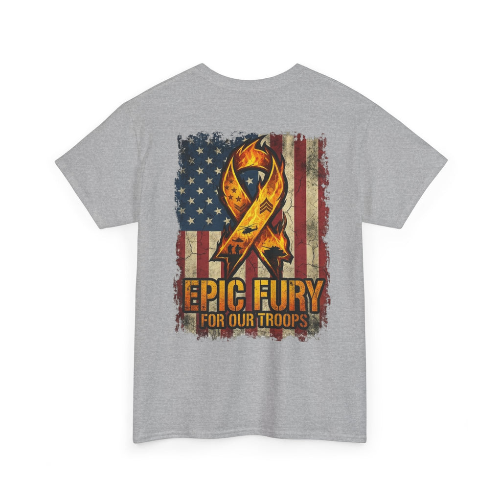 Troops support epic fury Unisex Heavy Cotton Tee