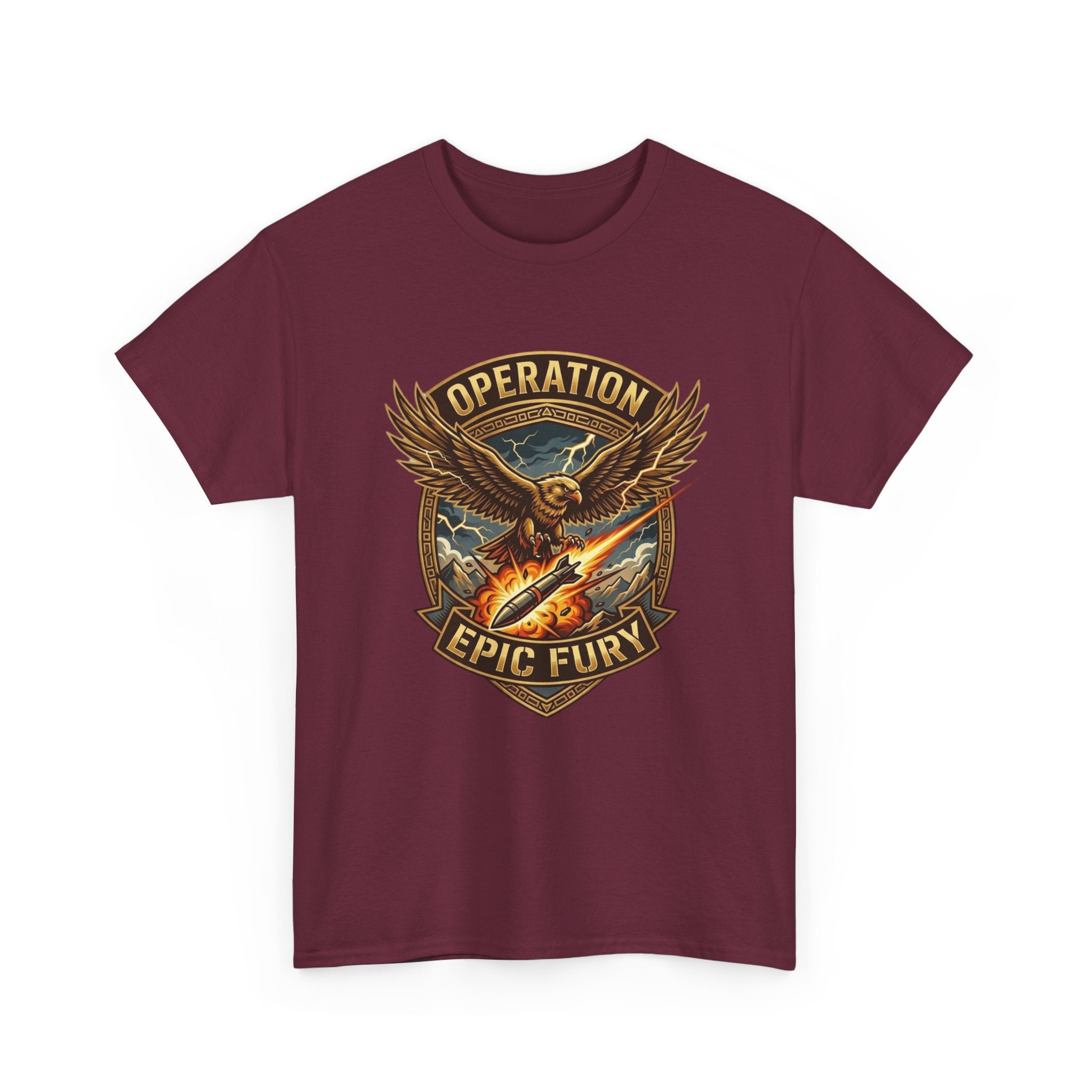 Operation Epic Fury T-Shirt — Vintage Eagle Military Patch Graphic Tee