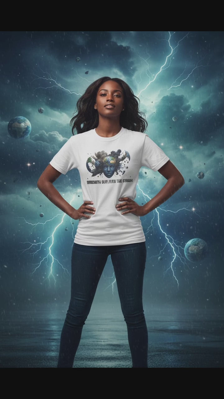 Strength survives the storm unisex Garment-Dyed T-shirt front design